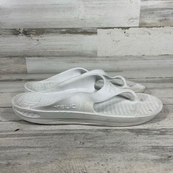 Telic Mens Recovery Comfort Flip Flop Slip-On Sandals White Size 3XL Mens 13 - Picture 1 of 7